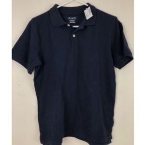 The Childrens Place Polo Shirt Navy Large 10/12 Husky Uniform